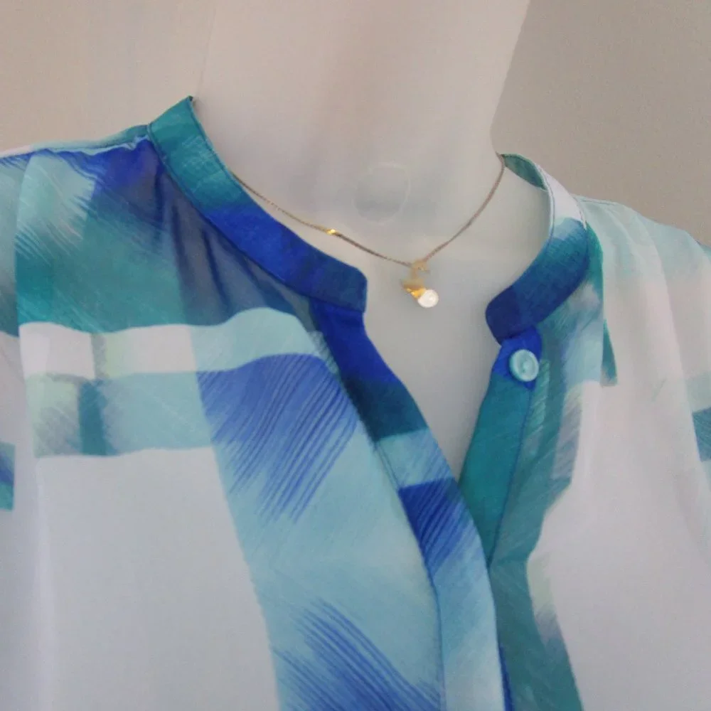 A.N.A Hi-Low Tunic Long Sleeve Roll-Tab Blouse - Picture 4 of 11